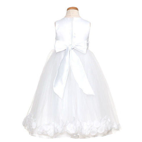 Kids Dream Little Girls White Petal Sash Flower Girl Dress 2T-6 - SophiasStyle.com
